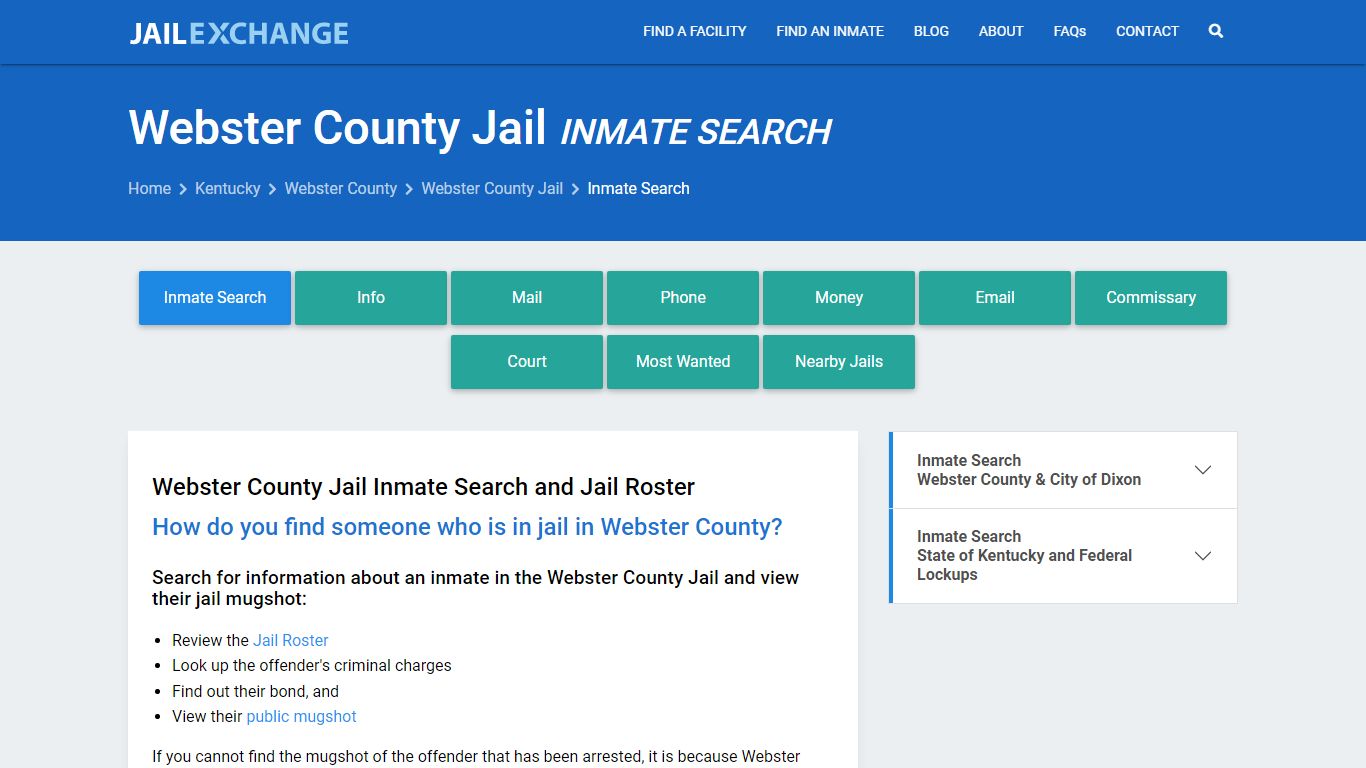 Inmate Search: Roster & Mugshots - Webster County Jail, KY